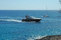 Le Parc naturel de Mondragó à Majorque. Yacht à Sa Guàrdia d'en Garrot. Cliquer pour agrandir l'image.