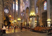 The Cathedral of Palma - Nave north side. Click to enlarge the image.