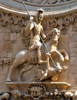 Le couvent franciscain de Palma de Majorque. Saint Georges terrassant le dragon. Cliquer pour agrandir l'image.