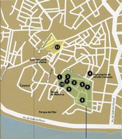 Le sud-est de la vieille ville de Palma de Majorque. Plan des anciens quartiers juifs. Cliquer pour agrandir l'image.