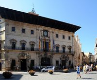 Le sud-ouest de la vieille ville de Palma de Majorque. Hôtel de Ville de Palma. Cliquer pour agrandir l'image.