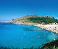Le village de Cala Mesquida à Majorque. La plage. Cliquer pour agrandir l'image.