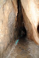 Le village de Sa Calobra à Majorque. Tunnel de Sa Calobra. Cliquer pour agrandir l'image.
