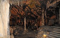 Les Grottes d'Artà à Majorque. La salle du Vestibule. Cliquer pour agrandir l'image.
