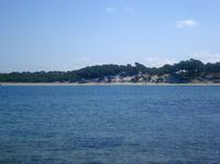 The village of Colonia de Sant Jordi Majorca - The Es Carbó beach view from the island of Na Moltona (author JM92). Click to enlarge the image.
