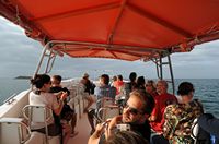 Le village de Colónia de Sant Jordi à Majorque. Bateau d'excursion à Cabrera. Cliquer pour agrandir l'image.