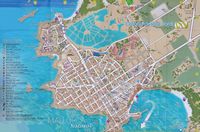 Le village de Colónia de Sant Jordi à Majorque. Plan de la station. Cliquer pour agrandir l'image.