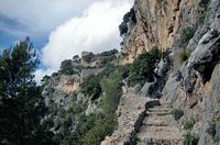 La ville d'Alaró à Majorque. Le château. Cliquer pour agrandir l'image.