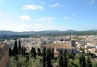 La ville d'Artà à Majorque. L'église de la Transfiguration vue depuis le sanctuaire. Cliquer pour agrandir l'image.