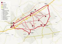 La ville de Binissalem à Majorque. Carte de la route du vin. Cliquer pour agrandir l'image.