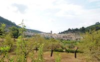 La ville de Bunyola à Majorque. Bunyola vue depuis les vergers. Cliquer pour agrandir l'image.