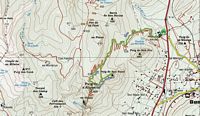 La ville de Bunyola à Majorque. Carte de randonnée au Puig de Son Nasi. Cliquer pour agrandir l'image.