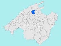 La ville de Campanet à Majorque. Situation de Campanet (auteur Joan M. Boràs). Cliquer pour agrandir l'image.