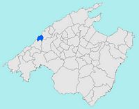 La ville de Deià à Majorque. Situation de Deià (auteur Joan M. Borràs). Cliquer pour agrandir l'image.