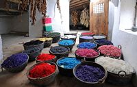 Sa Granja de Esporles à Majorque. Atelier de teinture. Cliquer pour agrandir l'image.