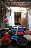 Sa Granja de Esporles à Majorque. Atelier de teinture. Cliquer pour agrandir l'image.