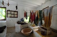 Sa Granja de Esporles à Majorque. Atelier de teinture. Cliquer pour agrandir l'image.
