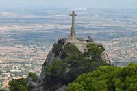 The Sanctuary of Sant Salvador in Felanitx Mallorca - La Creu del Picot view from the monument of Christ the King. Click to enlarge the image.
