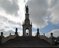 The Sanctuary of Sant Salvador in Felanitx Mallorca - The monument of Christ the King. Click to enlarge the image.