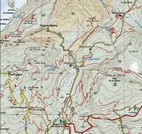 La ville de Fornalutx à Majorque. Carte de randonnée au Puig de Balitx. Cliquer pour agrandir l'image.