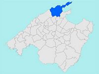 La ville de Pollença à Majorque. Situation de Pollença à Majorque (auteur Joan M. Borràs). Cliquer pour agrandir l'image.