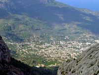 The town of Sóller in Mallorca - City Sòller view from the mountain. Click to enlarge the image.