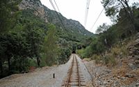 La ville de Sóller à Majorque. Pont et tunnel sur la ligne de Palma à Soller. Cliquer pour agrandir l'image.