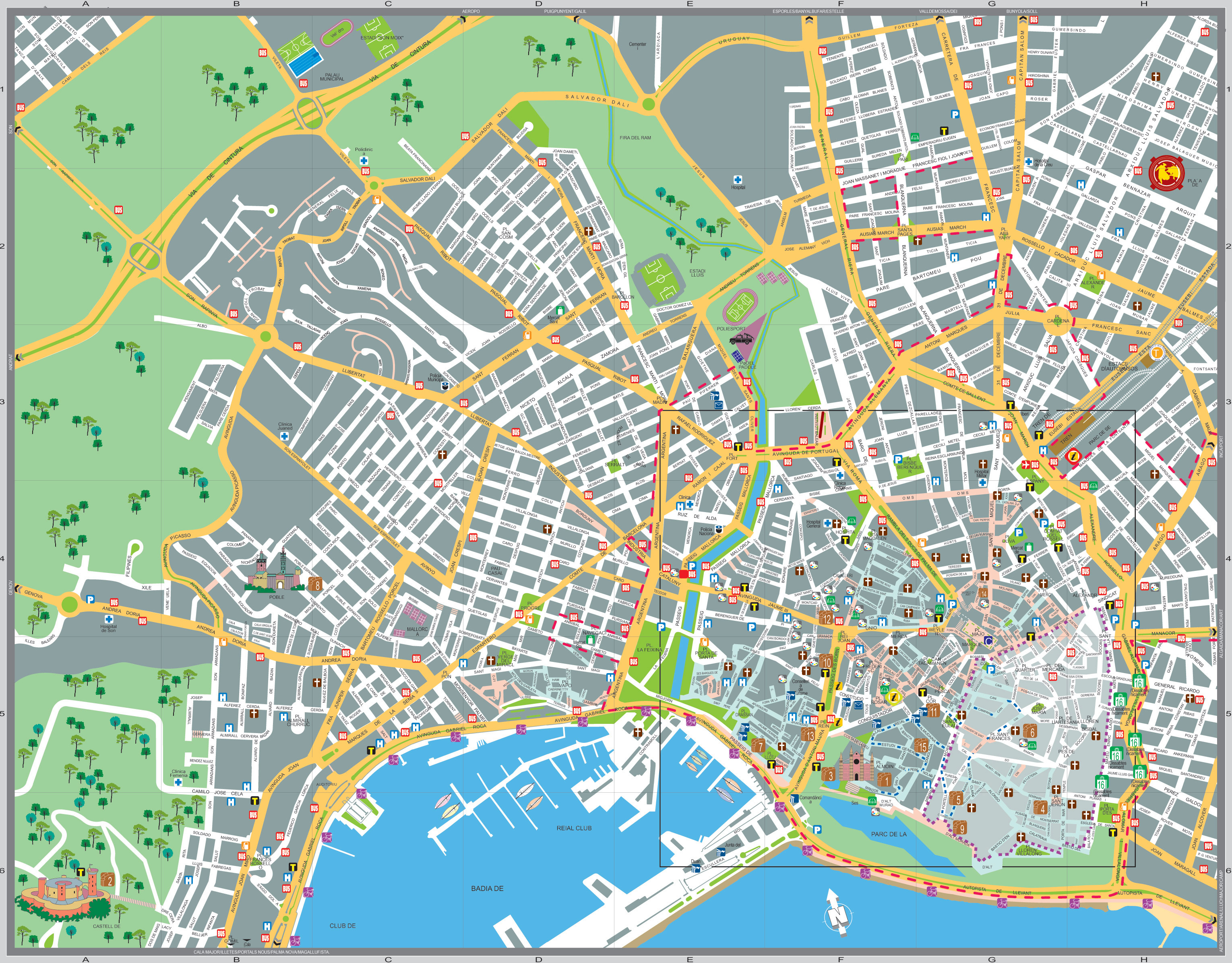 Cliquer sur les zones actives pour atteindre les lieux