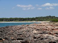 The village of Colonia de Sant Jordi in Mallorca - Beach Ses Roquetes (author GanMed64). Click to enlarge the image in Flickr (new tab).