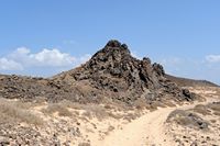 The island of Lobos in Fuerteventura. Hornito (degassing cone). Click to enlarge the image in Adobe Stock (new tab).
