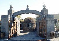 The Cactus Garden in Guatiza in Lanzarote. The entrance gate of the cactus garden. Click to enlarge the image in Adobe Stock (new tab).