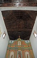 The town of Antigua in Fuerteventura. The church ceiling Our Lady of La Antigua. Click to enlarge the image in Adobe Stock (new tab).