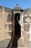 The city of Arrecife in Lanzarote. Échauguette of Fort St. Joseph (Castillo San Jose). Click to enlarge the image in Adobe Stock (new tab).