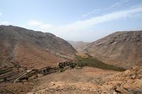 The rural park of Betancuria in Fuerteventura. Las Peñitas Dam. Click to enlarge the image in Adobe Stock (new tab).