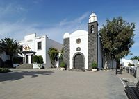 The town of San Bartolomé in Lanzarote. The Church of St. Bartholomew. Click to enlarge the image in Adobe Stock (new tab).