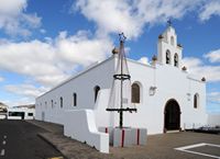 The town of Tías in Lanzarote. The Church of St. Anthony of Padua. Click to enlarge the image in Adobe Stock (new tab).