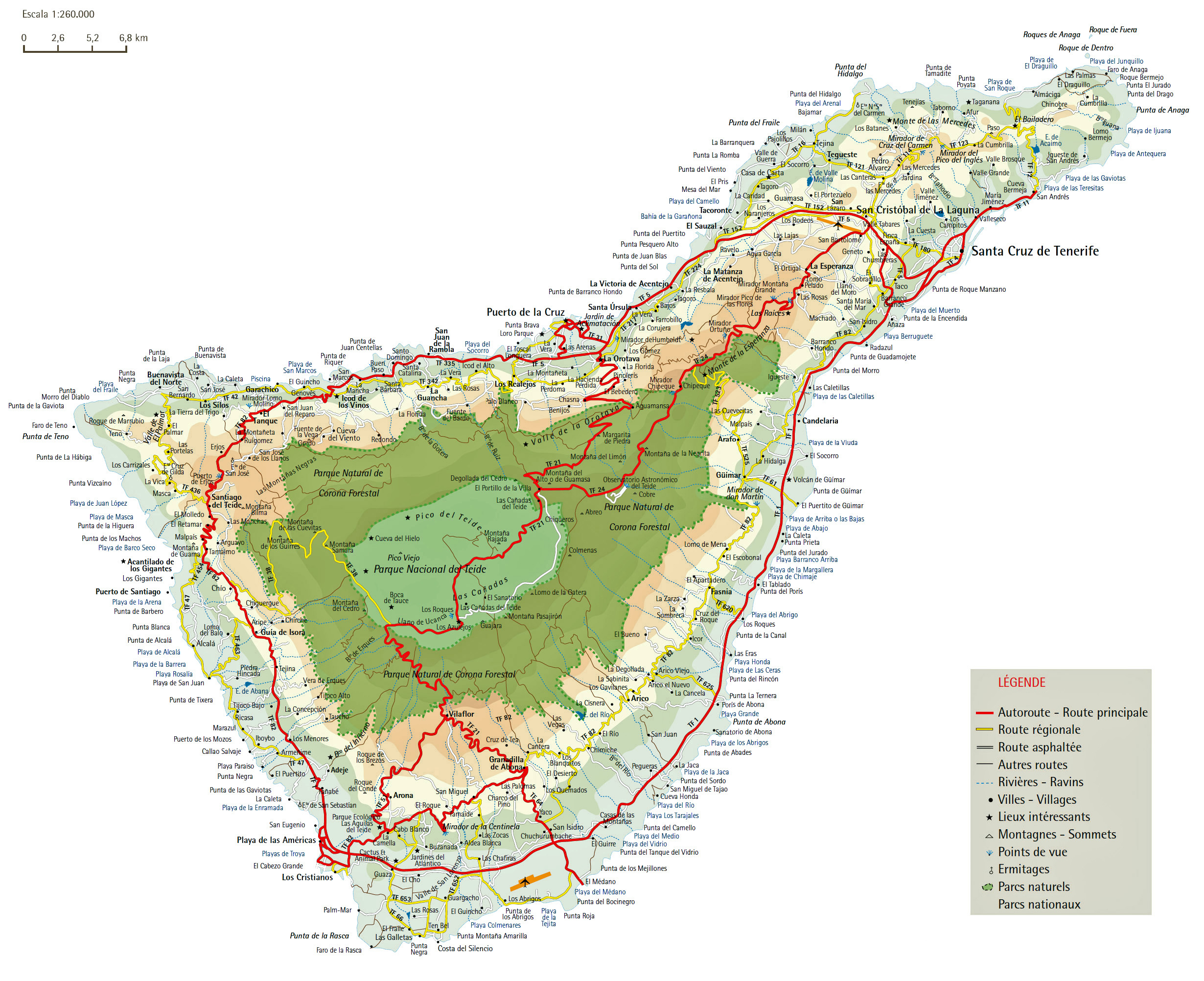 Interaktive Karte der Insel Teneriffa