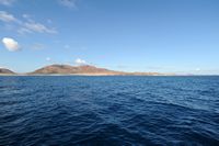 The island of Graciosa to Lanzarote. Volcanic Agujas Agujas Chicas and Grandes. Click to enlarge the image.