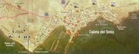 The island of Graciosa to Lanzarote. Caleta del Sebo Map. Click to enlarge the image.