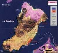 The island of Graciosa to Lanzarote. Island Map. Click to enlarge the image.