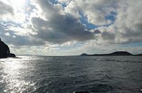 The island of Graciosa to Lanzarote. The Rio Strait seen from the ferry. Click to enlarge the image.