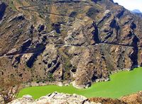 L'île de Grande Canarie. Barranco à la Grande Canarie. Cliquer pour agrandir l'image.