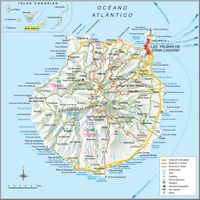 L'île de Grande Canarie. Carte touristique. Cliquer pour agrandir l'image.