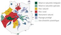 L'île de Grande Canarie. Espaces protégés de Grande Canarie. Cliquer pour agrandir l'image.
