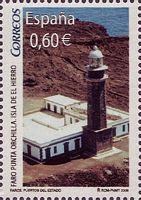 The island of El Hierro in the Canary Islands. Lighthouse Stamp Punta de Orchilla. Click to enlarge the image.