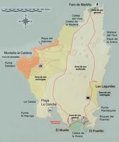 The island of Lobos in Fuerteventura. Island Map. Click to enlarge the image.