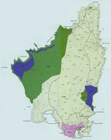 The island of Lobos in Fuerteventura. Map of the park. Click to enlarge the image.