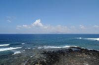 The island of Lobos in Fuerteventura. Lanzarote view from Lobos. Click to enlarge the image.