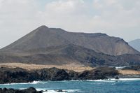 The island of Lobos in Fuerteventura. La Caldera view lighthouse Martiño. Click to enlarge the image.