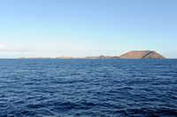 The island of Lobos in Fuerteventura. Lobos view from the Strait of Bocayna. Click to enlarge the image.